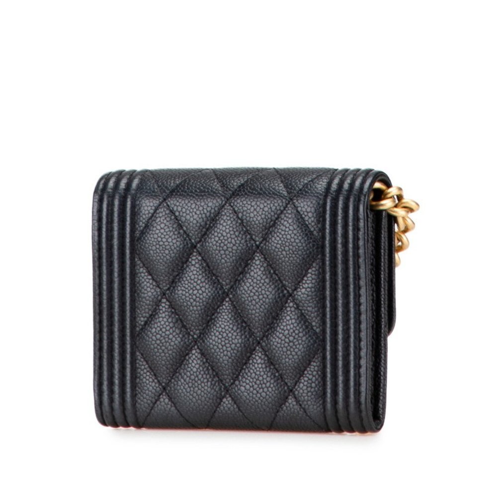 CHANEL Black Caviar Leather Logo Wallet - Picture 2 of 9